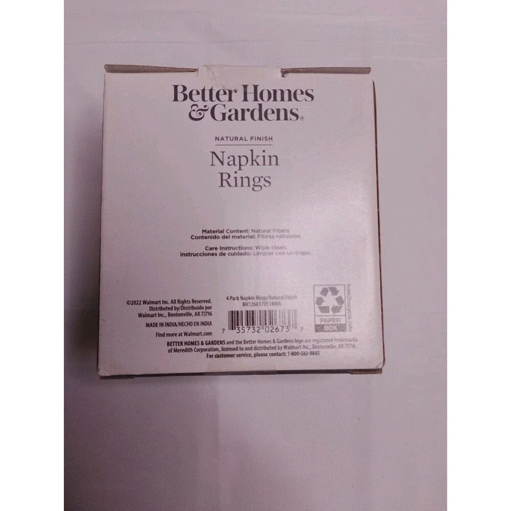 2 Set Better Hoems & Gardens Woven Napkin Rings